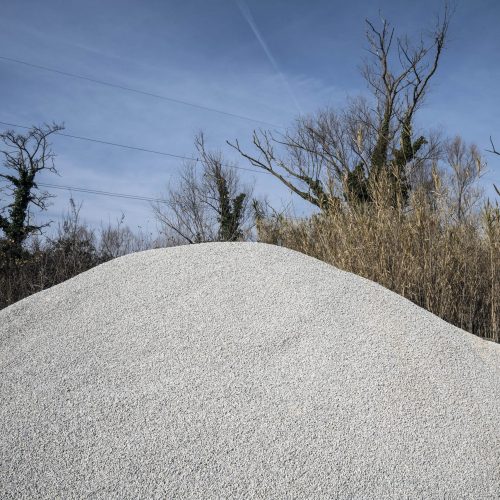 Gravel inside an extraction quarry